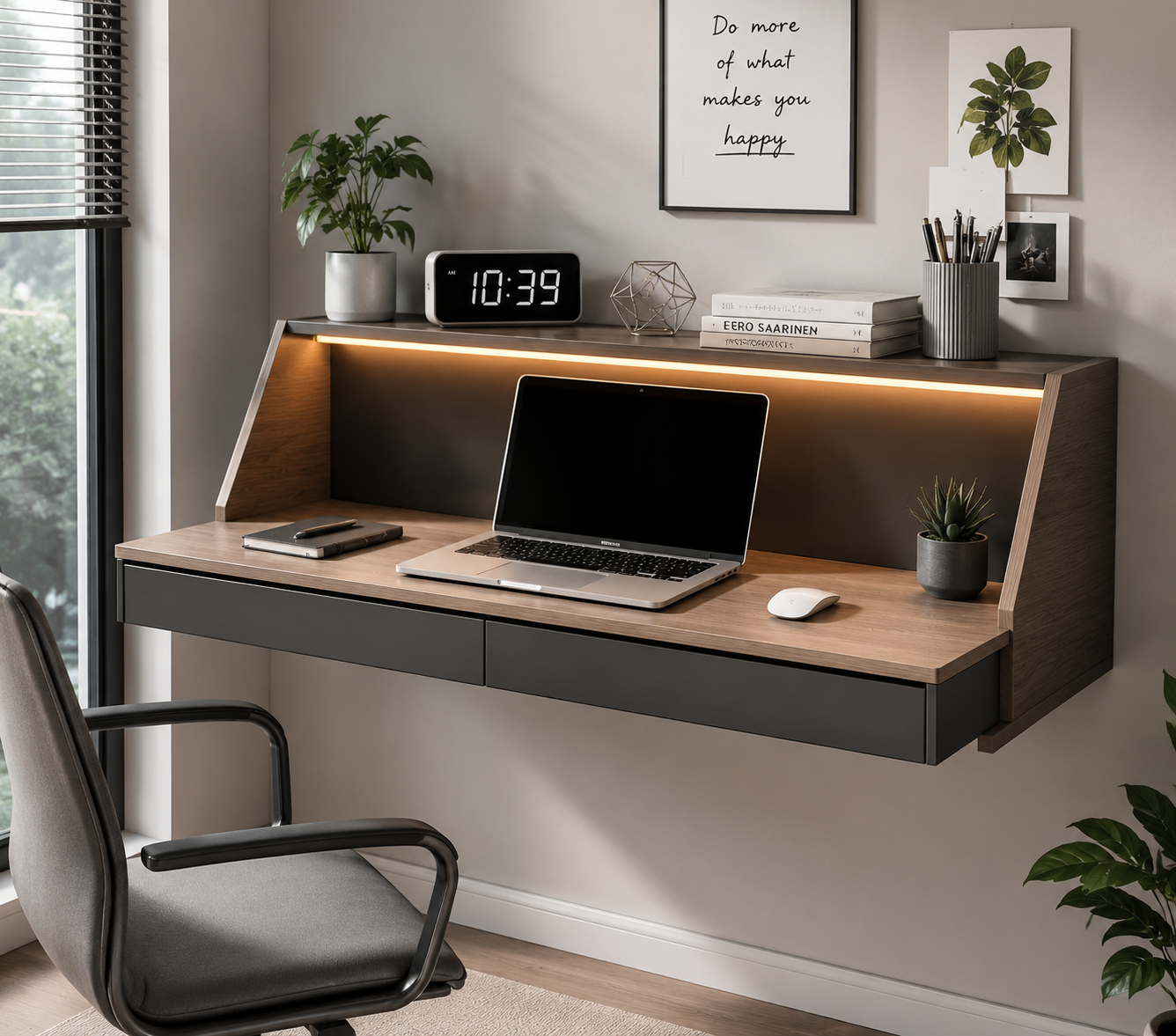 Maveriqo™ Solvane Wall Mounted Floating Desk